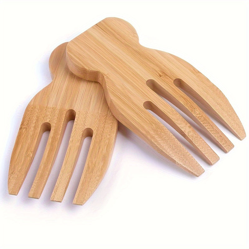 Mãos de Salada de Bambu Natural - Conjunto de 2 Peças