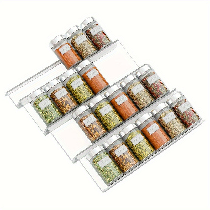 Acrílico Spice Gaveta Organizador, Frascos de tempero, Gaveta, Gavetas, Claro, Preto, Acrílico, Inserir, Cozinha, Bandeja de Rack, Bancada, 4, 8 Camadas