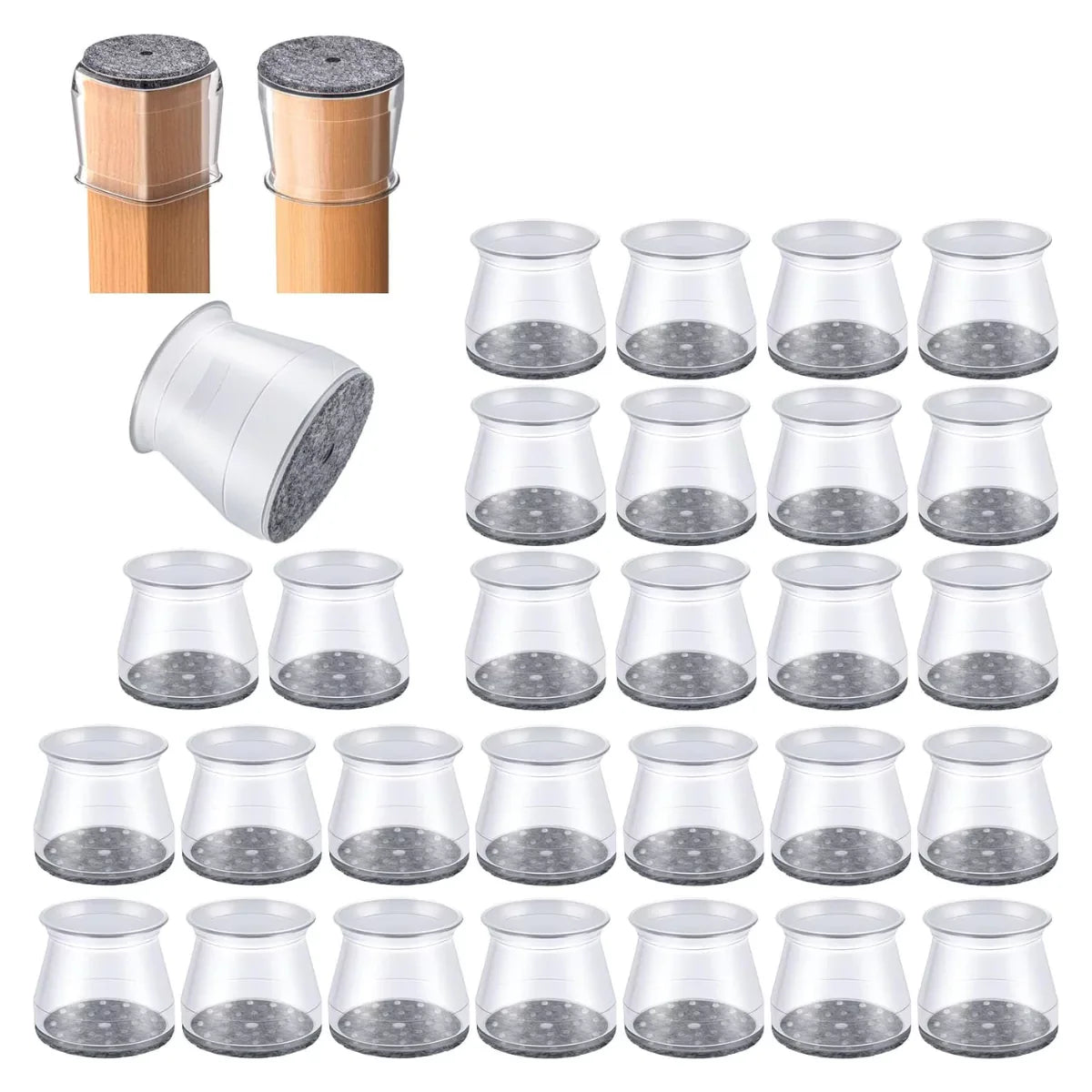 Kit 16 Protetores de Piso em Silicone Flex – Silêncio, Proteção e Durabilidade para Seus Móveis 🪑✨