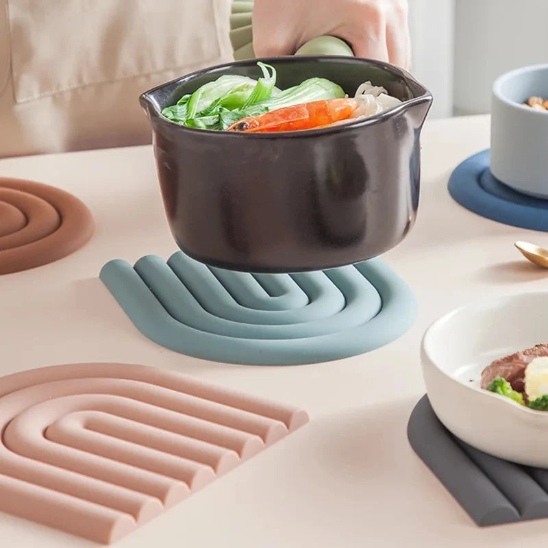 suporte de panela

silicone

resistente ao calor

esteira de mesa

decoração de mesa

