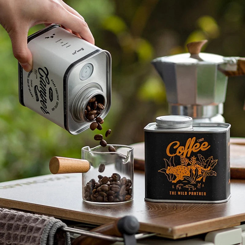 Latas seladas de grãos de café, lata para acampamento ao ar livre, armazenamento de embalagens, latas de lata para manter a respiração fresca, 1 peça