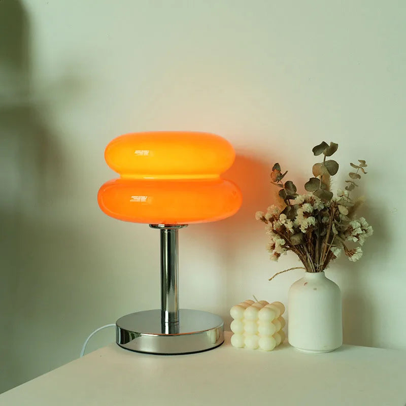 Macaron Glass Table Lamp, escurecimento tricromático, Sala de estar Lâmpadas Atmosfera, Eye Protection Night Light, Girl Bedside Decor