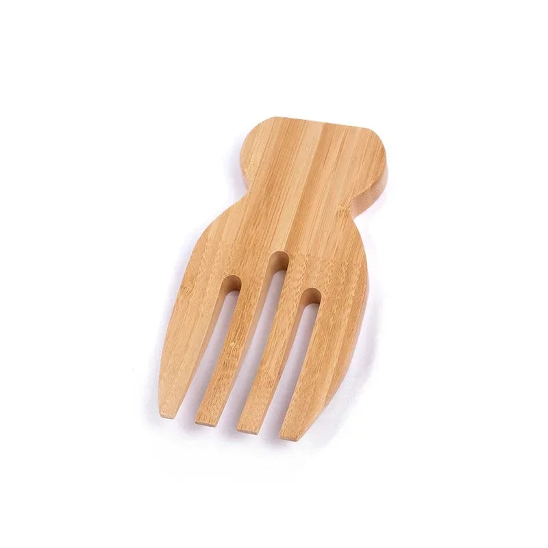 Mãos de Salada de Bambu Natural - Conjunto de 2 Peças