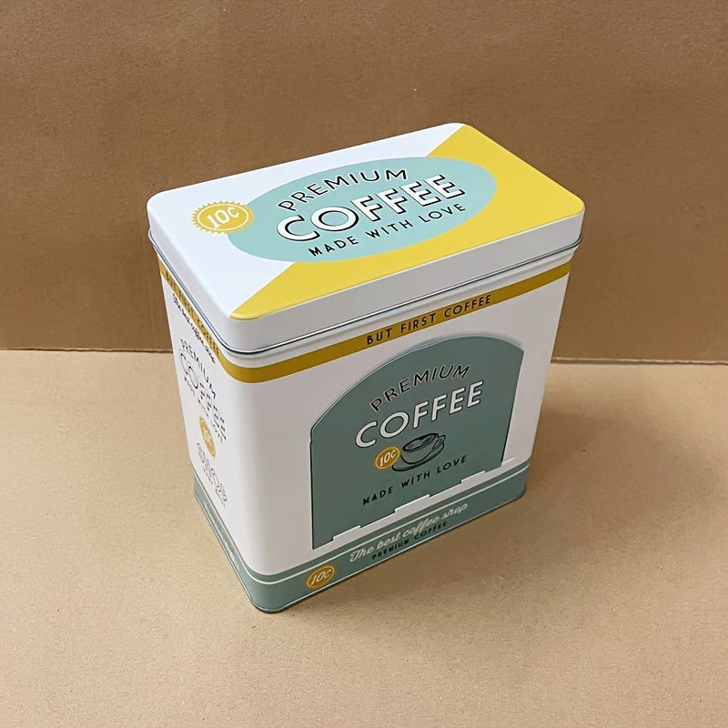 Caixa De Lata De Café Criativa Recipiente Selado Organizador Doméstico Latas De Armazenamento De Chá De Açúcar De Cozinha Conjuntos De Café Caixa De Armazenamento De Metal